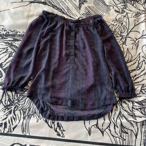 American Eagle Off the Shoulder Flow Top Sheer